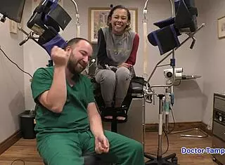 Dr Tampa binds Kalani Luana for humiliating face fucking and ball licking in latex gloves.