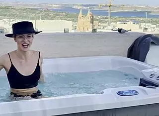 Daisy takes to the skies as a pilot, flashing her assets in a solo pool dance session. She teases with dirty talk and ass worship.