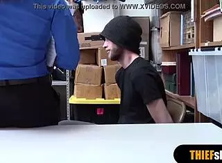 Hot blonde milf female security guard fucking thief guy rough doggystyle