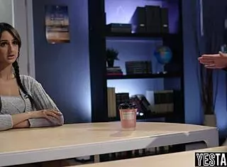 omg these two teen 18+ students get fucked by their lesbian latina milf teacher right in the classroom! 😱📚