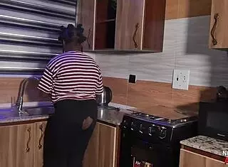 Is my cock standing tall enough for you, madam, with all this big ebony ass and monster action?