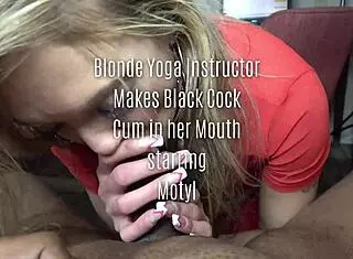 Blonde Yoga Instructor Sucks Thick Black Cock in Interracial Encounter With Motyl