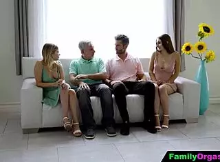 Familyorgasm - is always better to share the stepdaughters than unnecessary fighting in 4some orgy with deepthroat cowgirl doggystyle