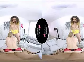 Guy pays two shemales with big tits in lingerie and stockings for 3some pounding!