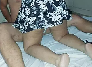 Hey, check out this real amateur homemade threesome with Karina and Lucas moaning in mmf action