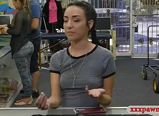 Tight Petite Babe Pawns Her Pussy and Gets Smashed by Big Cock in Garage Hidden Cam Reality