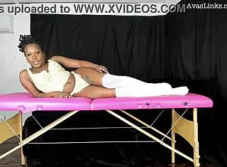 Modeling Lace Vintage Lingerie With Small Tits Ebony Petite In Big Ass Display!