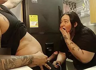 hot latina wife with big natural tits and curvy ass gets fucked doggystyle in kitchen by brother-in-law!