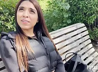 Teen Peruvian Michi with big natural tits gets caught by Torbe and suggests a cum-filled blowjob session in bedroom