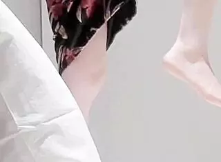 young japanese brunette in adult sexy one piece shows small tits feet legs solo skinny body softcore