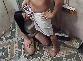 My perverted step-cousin is recording me while I'm washing and I end up sucking him off 'cause he's my fav step-cousin