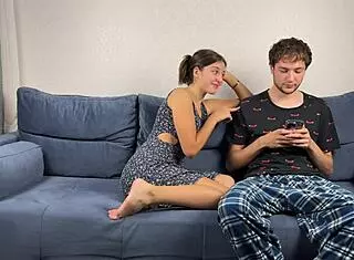 Step sister says she wants to suck and handjob my big cock for cum