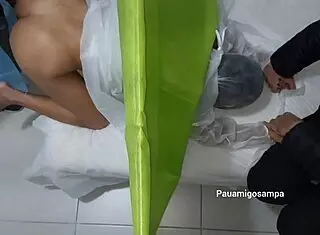 Husband watches hidden camera as wife takes big black cock in ass and pussy during interracial consultation.