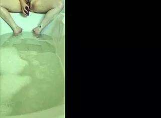 Solo bath delivers intense horny orgasm