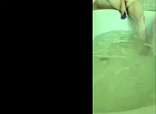 Solo bath delivers intense horny orgasm
