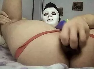 Chubby bear cub dominates himself with intense thrusts from a fat black dildo. Toys stretch his curvy body in wild solo action.