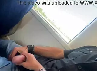 accidental sex on public train - handjob and cumshot with amateur milf!