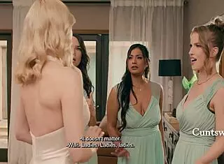 blonde bride strips down for brunette maid of honor tryout. they scissor and squirt with intense lesbian fisting.
