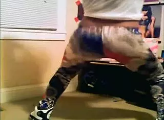 Black milf Neva shakes ebony ass and pussy in mature dancing session.