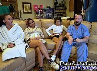 Dr. Tampa performs Genesis's first gyno exam in Florida with gloves and backstage insights