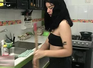 Horny stepsister craves her stepbrother's cock with petite latina riding to creampie in deepthroat action