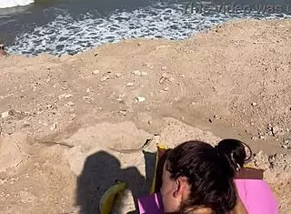 Quickly fucking naughty petite brunette girl outdoors with big cock bent over doggystyle until creampie.