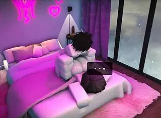 In the roblox studio condo, he grabs the cute fan and starts fucking her rough. Bent over doggystyle leads to intense passionate session.