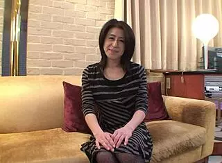 i'm japan mom granny nobuko tachikawa showing off pink pussy between hairy creampie lips in fishnets