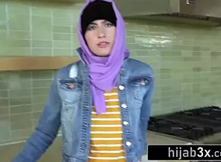 sexy middle-eastern teen 18+ attempts sucking cock for first time as babysitter