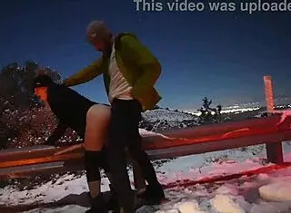 Pregnant woman enjoys outdoor anal with missionary and doggystyle until caught moaning