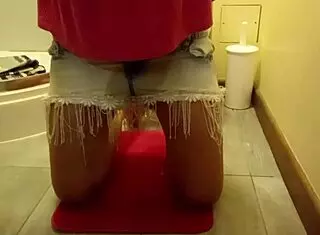 Lots of wetting myself in skirt and panties with dildo masturbation solo in bedroom close up homemade