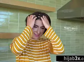 sexy middle-eastern teen 18+ attempts sucking cock for first time as babysitter