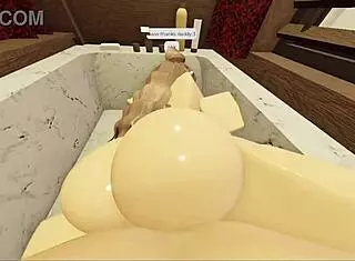 Brunette With A FAT ASS SUCKS And FUCKS In The Bathtub