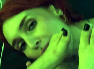 Dominant bitch gags on cock while controlling with wet pussy licking and barefoot foot domination using vibrator