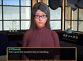 My New Family Episode With Big Tits Brunette In Game