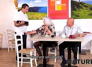 Mature4k old man cant satisfy wife so she makes move on handsome waiter with mature blowjob sex slut cougar granny in stockings cuckold!
