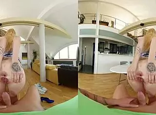 Czech VR 373 features mesmerizing blonde girlfriend riding cock in lingerie missionary cowgirl doggystyle