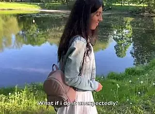 hey friend, can you control my orgasms in public with this toy while i'm in miniskirt flashing petite tits in garden forest?