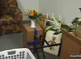 Skinny hairy pussy and armpits mature lady gets fucked by big dick in bent over doggystyle! European milf cougar granny takes monster cock deep.