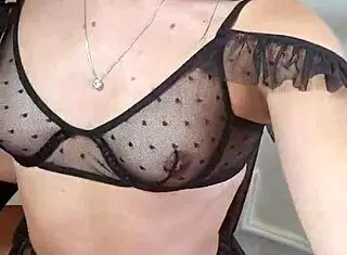 Shemale does sexy makeup and hair with intense horniness craving naughty guy