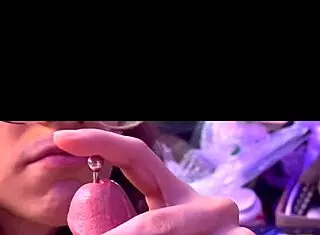 Sounding with extreme pre cum and cock rub