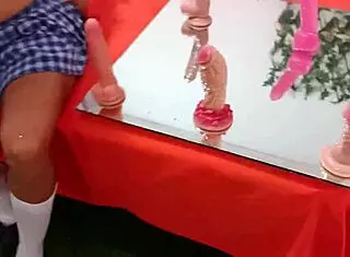 Dirty latina gives sexology classes with big cock flashing and cute homemade interview action