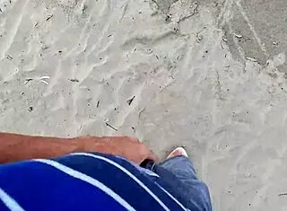 Redhead Beauty Caught Masturbating in Risky Street Handjob Outdoor Nature Scene