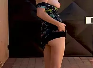 Slutty outdoor smoking session with the girl next door