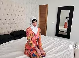 Are you ready for this shy rich muslim milf in hijab fucking the handyman?