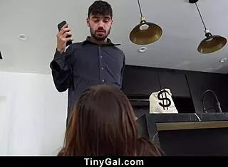 Tiny thief Honey Hayes feels intense fear and desire fucking Nade in tight pussy missionary. She rides cowgirl to escape trouble.