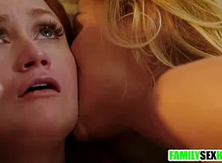 Step family foursome sex for virgin stepdaughter with old granny and redhead milf mommy