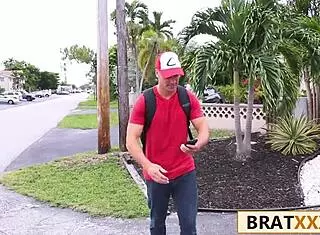 i went hunting down that elusive tiny 18+ brunette and it turned hardcore with blowjob deepthroat and doggystyle on sofa