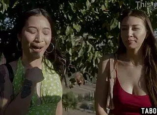 Stepsisters Feel Thrilled Exploring Celebrity Home Before Intense Hardcore FFM Threesome With Black Asian Milf