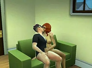 Redhead slut rides cock in cowgirl then bends over for doggystyle pussy pounding and assfucking